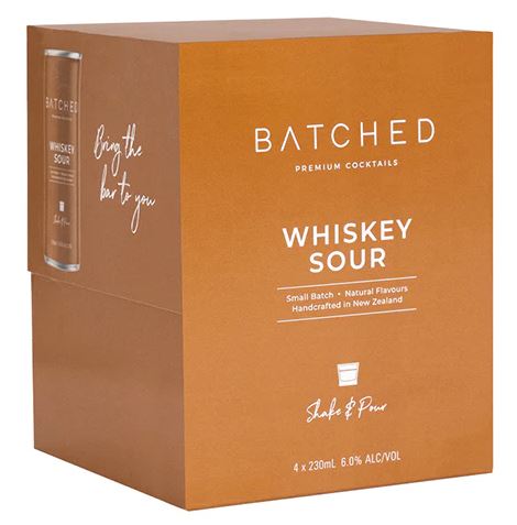 Batched Premium Cocktails - Whiskey Sour (4 x 230ml Cans)