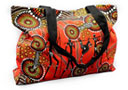 Canvas Bag - Aboriginal Art Hunters & Gatherers (Red Land)