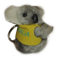 Clip-on Koala - I Love Australia Key Ring (Grey)