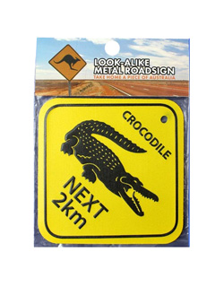 Metal Road Sign - Crocodiles Next 2km (Large)
