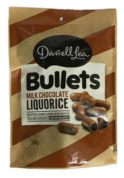 Darrell Lea Milk Chocolate Liquorice Bullets (226g)