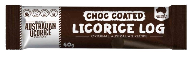 The Great Australian Licorice Company - Choc Coated Licorice Log (40g)