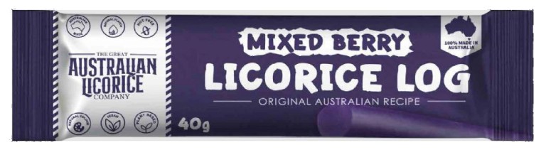 The Great Australian Licorice Company - Mixed Berry Licorice Log (40g)