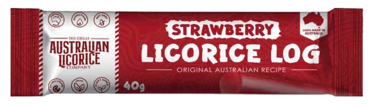 The Great Australian Licorice Company - Strawberry Licorice Log (40g)