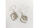 Silver Plated Koru Heart Earrings