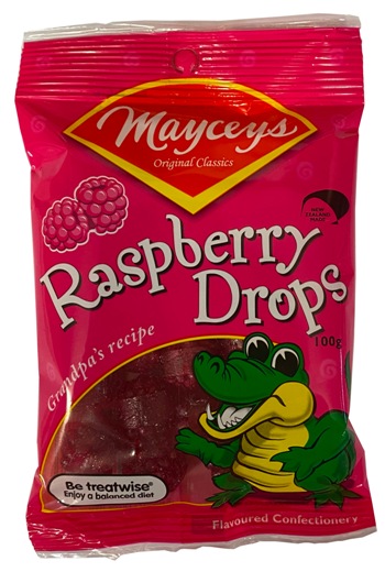 Mayceys Raspberry Drops (100g)