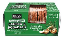 Olinas Bakehouse Seeded Toasts - Cashew and Rosemary (100g)