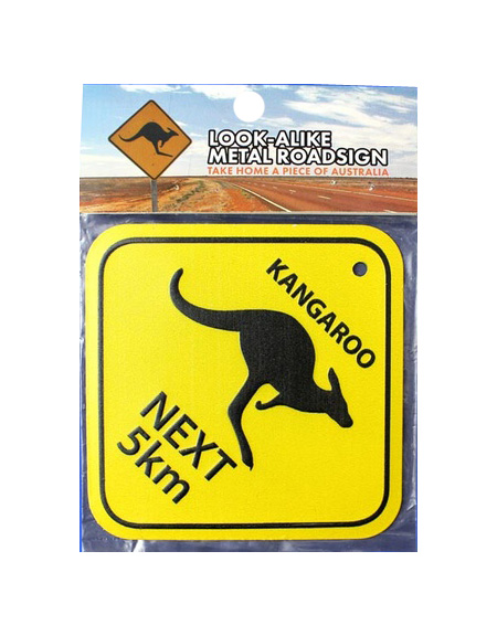 Metal Road Sign - Kangaroos Next 5km (Large)