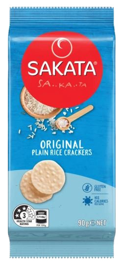 Sakata Gluten Free Rice Crackers - Plain (90g)