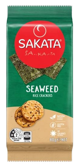 Sakata Gluten Free Rice Crackers - Seaweed (90g)