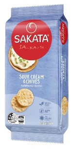 Sakata Gluten Free Rice Crackers - Sour Cream & Chives (90g)